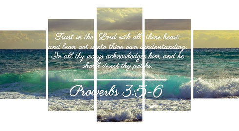 Proverbs 3:5-6 KJV #2 Bible Verse Canvas Wall Art