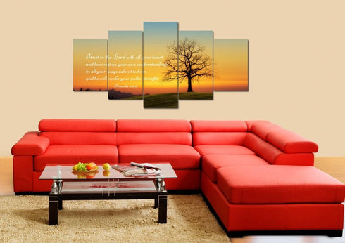 Proverbs 3:5-6 NIV #49 Bible Verse Canvas Wall Art