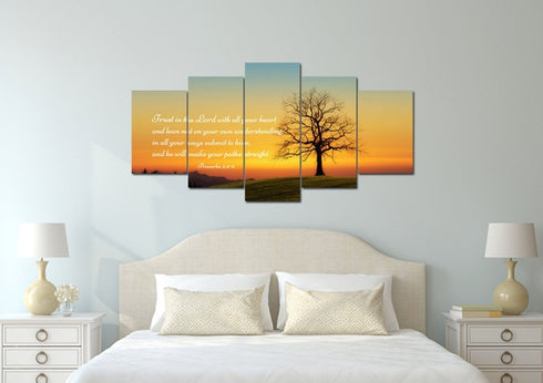 Proverbs 3:5-6 NIV #49 Bible Verse Canvas Wall Art
