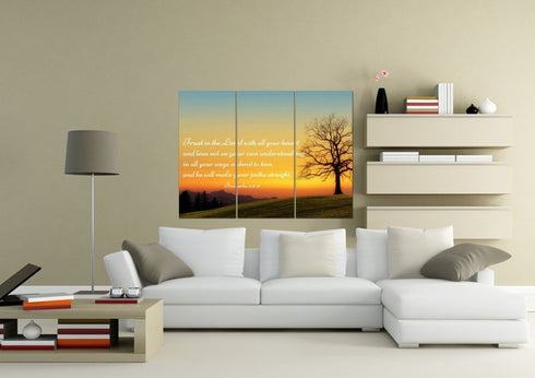 Proverbs 3:5-6 NIV #49 Bible Verse Canvas Wall Art