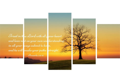 Proverbs 3:5-6 NIV #49 Bible Verse Canvas Wall Art