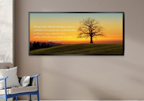 Proverbs 3:5-6 NIV #49 Bible Verse Canvas Wall Art