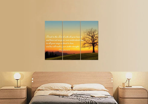 Proverbs 3:5-6 NIV #49 Bible Verse Canvas Wall Art