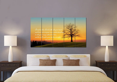 Proverbs 3:5-6 NIV #49 Bible Verse Canvas Wall Art
