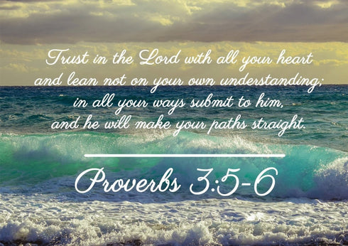 Proverbs 3:5-6 NIV #50 Bible Verse Canvas Wall Art