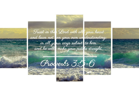 Proverbs 3:5-6 NIV #50 Bible Verse Canvas Wall Art