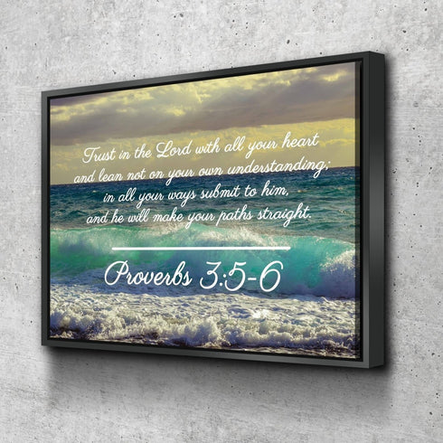 Proverbs 3:5-6 NIV #50 Bible Verse Canvas Wall Art
