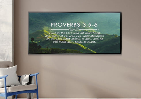 Proverbs 3:5-6 NIV #51 Bible Verse Canvas Wall Art