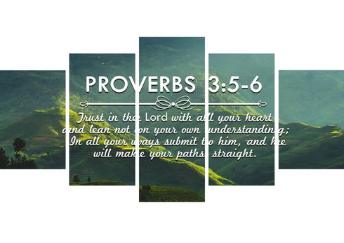 Proverbs 3:5-6 NIV #51 Bible Verse Canvas Wall Art