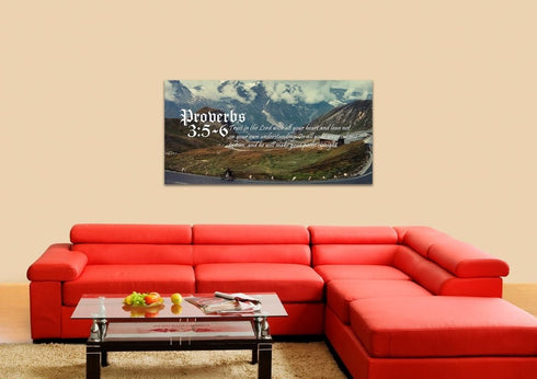 Proverbs 3:5-6 NIV #52 Bible Verse Canvas Wall Art