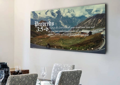 Proverbs 3:5-6 NIV #52 Bible Verse Canvas Wall Art