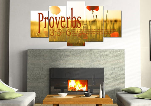 Proverbs 3:5-6 NIV #53 Bible Verse Canvas Wall Art