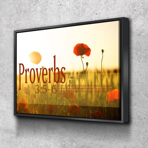 Proverbs 3:5-6 NIV #53 Bible Verse Canvas Wall Art