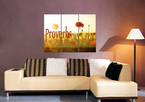 Proverbs 3:5-6 NIV #53 Bible Verse Canvas Wall Art
