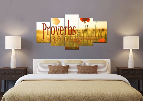 Proverbs 3:5-6 NIV #53 Bible Verse Canvas Wall Art