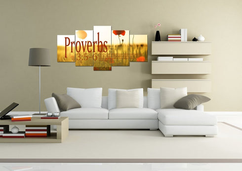 Proverbs 3:5-6 NIV #53 Bible Verse Canvas Wall Art