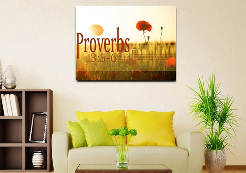 Proverbs 3:5-6 NIV #53 Bible Verse Canvas Wall Art