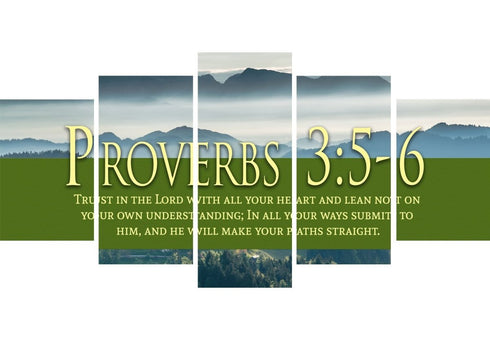 Proverbs 3:5-6 NIV #54 Bible Verse Canvas Wall Art