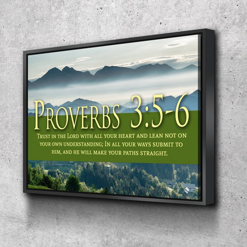 Proverbs 3:5-6 NIV #54 Bible Verse Canvas Wall Art