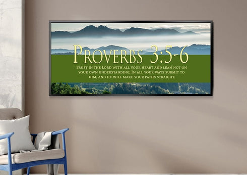 Proverbs 3:5-6 NIV #54 Bible Verse Canvas Wall Art