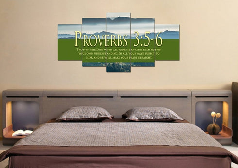 Proverbs 3:5-6 NIV #54 Bible Verse Canvas Wall Art