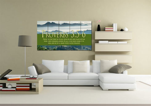 Proverbs 3:5-6 NIV #54 Bible Verse Canvas Wall Art