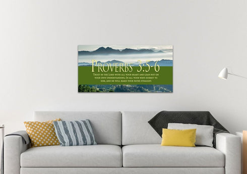 Proverbs 3:5-6 NIV #54 Bible Verse Canvas Wall Art