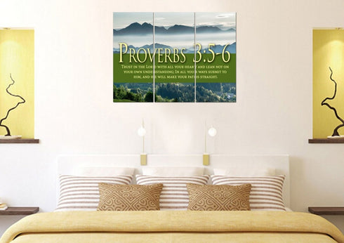Proverbs 3:5-6 NIV #54 Bible Verse Canvas Wall Art