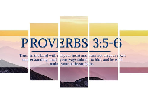 Proverbs 3:5-6 NIV #55 Bible Verse Canvas Wall Art