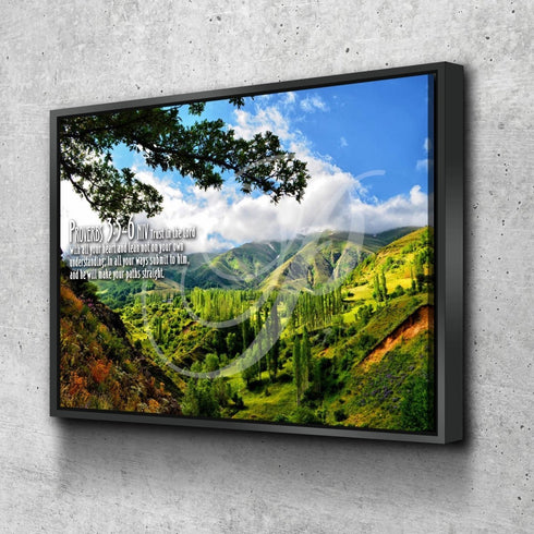 Proverbs 3:5-6 NIV #56 Bible Verse Canvas Wall Art