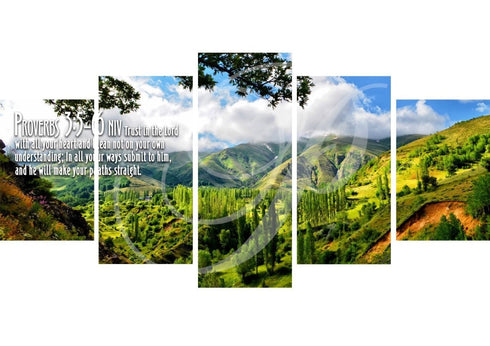 Proverbs 3:5-6 NIV #56 Bible Verse Canvas Wall Art