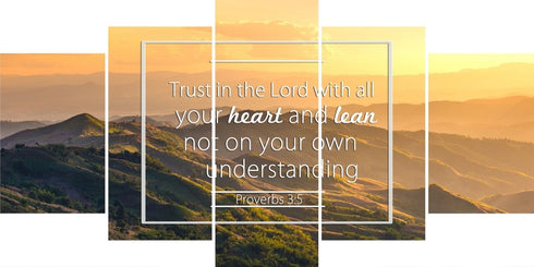 Proverbs 3:5 #7 NIV Trust in the Lord Bible Verse Wall Art Canvas