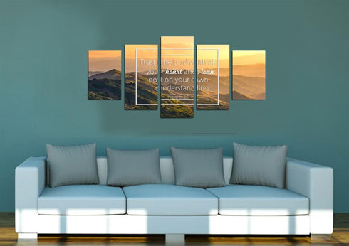 Proverbs 3:5 #7 NIV Trust in the Lord Bible Verse Wall Art Canvas