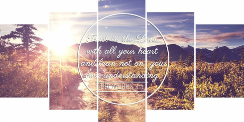 Proverbs 3:5 #8 NIV Trust in the Lord Bible Verse Wall Art Canvas