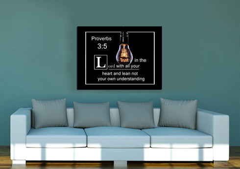 Proverbs 3:5 #9 NIV Trust in the Lord Bible Verse Wall Art Canvas