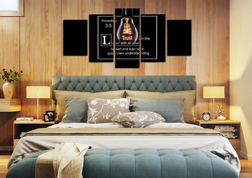 Proverbs 3:5 #9 NIV Trust in the Lord Bible Verse Wall Art Canvas