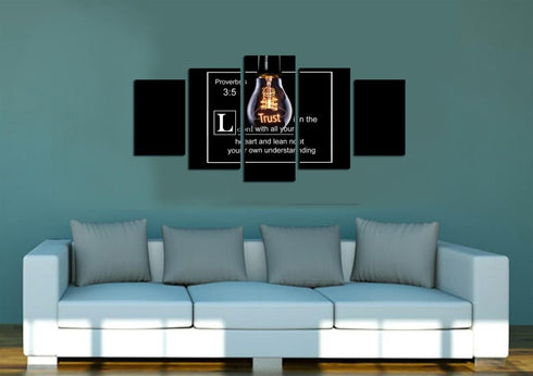 Proverbs 3:5 #9 NIV Trust in the Lord Bible Verse Wall Art Canvas