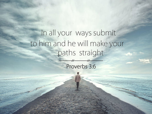 Proverbs 3:6 #10 NIV In all your ways submit to him Bible Verse Wall Art Canvas