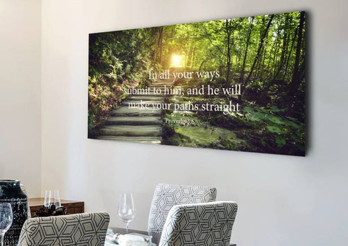 Proverbs 3:6 #2 NIV In all your ways submit to him Bible Verse Wall Art Canvas