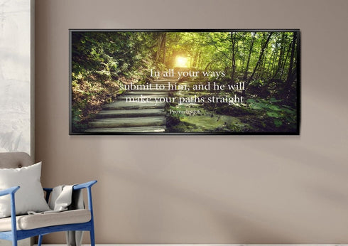 Proverbs 3:6 #2 NIV In all your ways submit to him Bible Verse Wall Art Canvas