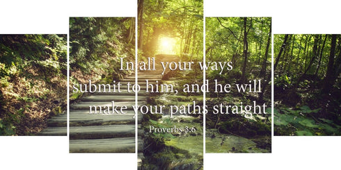 Proverbs 3:6 #2 NIV In all your ways submit to him Bible Verse Wall Art Canvas