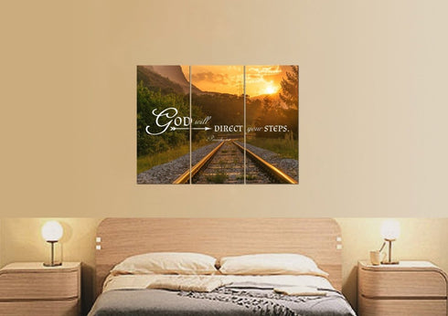 Proverbs 3:6 God will Direct your Steps Bible Verse Canvas Wall Art