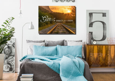 Proverbs 3:6 God will Direct your Steps Bible Verse Canvas Wall Art