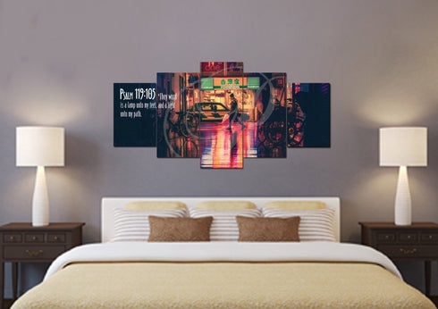 Psalm 119:105 Thy Word is a Lamp unto my Feet Canvas Wall Art Print