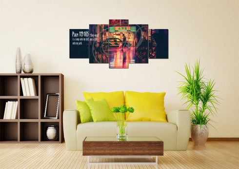 Psalm 119:105 Thy Word is a Lamp unto my Feet Canvas Wall Art Print