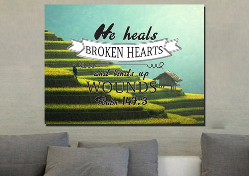 Psalm 147:3 Canvas Wall Art Print
