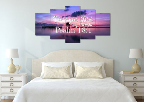 'Psalm 18:1 I Love you Lord, My Strength' Canvas Wall Art Print - Christian Walls