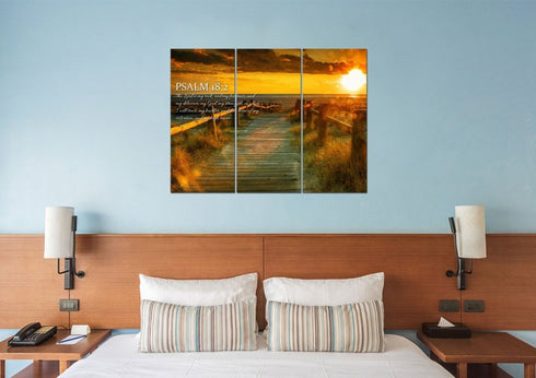 Psalm 18:2 The Lord is my Rock Canvas Wall Art Print