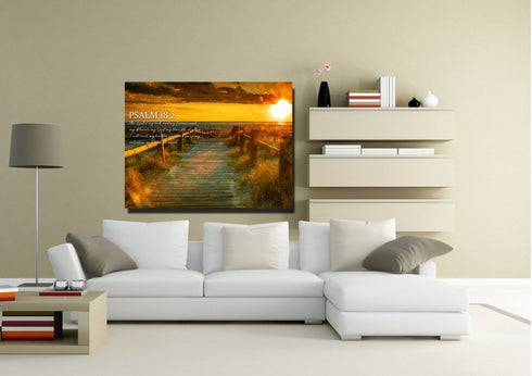 Psalm 18:2 The Lord is my Rock Canvas Wall Art Print