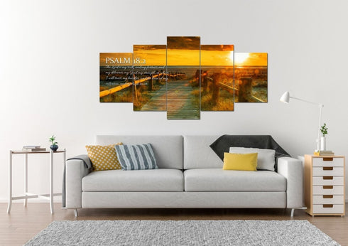 Psalm 18:2 The Lord is my Rock Canvas Wall Art Print